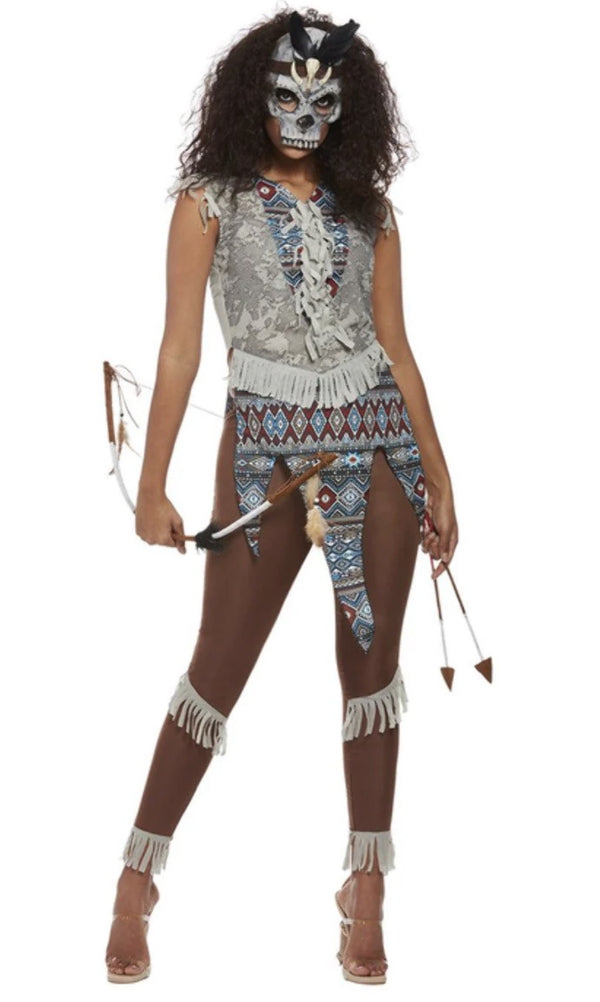 Dark Spirit Warrior Woman Costume, Blue